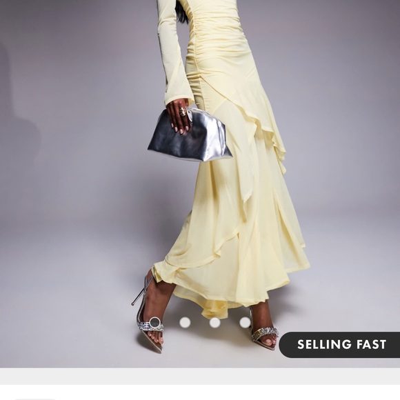Elegant Yellow Long Sleeve Dress - Picture 1 of 4